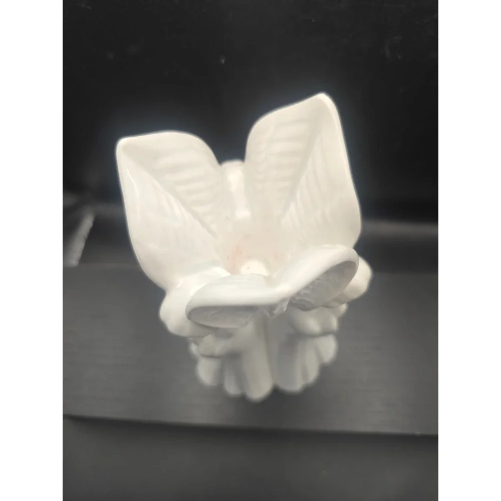 Fitz & Floyd Japan Ceramic White Praying Angel Trio Candle Holders 6